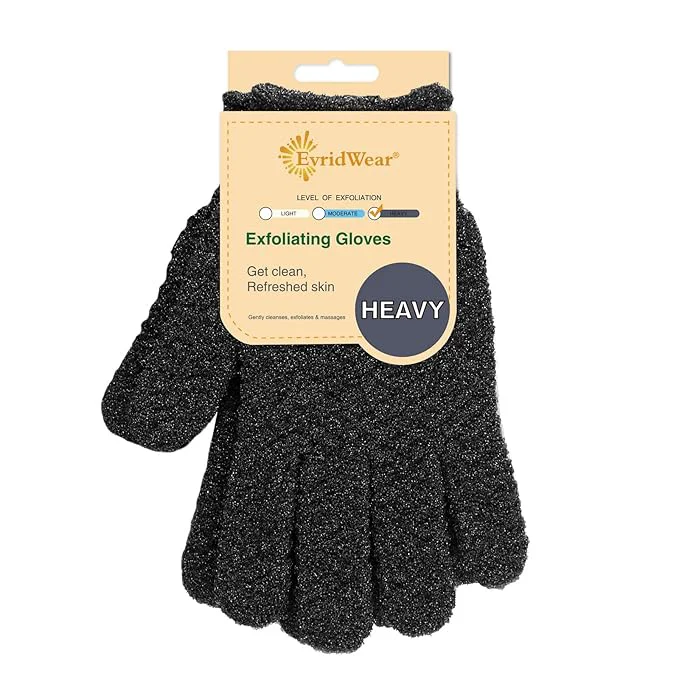 Minimalist Evridwear Exfoliating Dual Texture Bath Gloves Premium Material