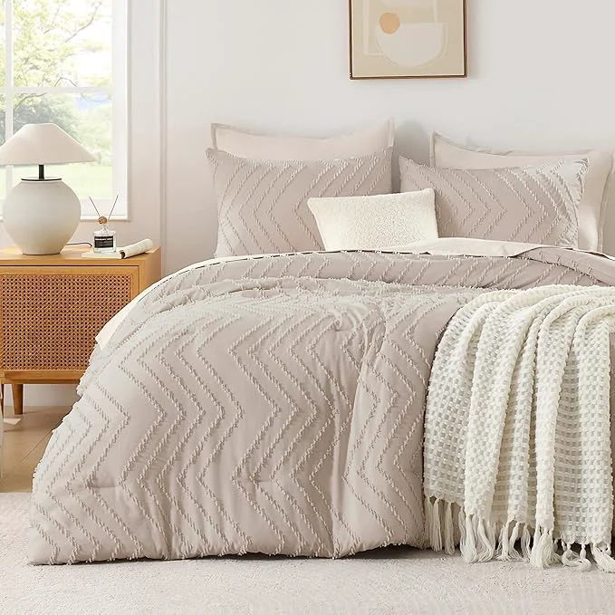 Quality Andency Linen Twin Twin XL Comforter Set Twin Bed Comforter for College Dorm Girls Boys Kids Boho Soft Warm Cute Comforter 2 Pieces Aesthetic Chevron Bohemian Bedding Set Sophisticated