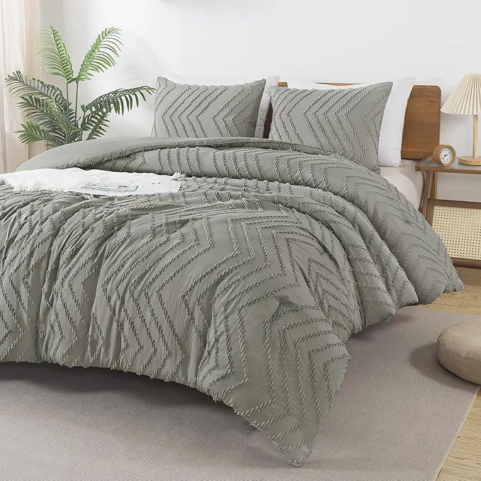 Crafted Andency Medium Grey Twin Twin XL Comforter Set Twin Bed Comforter for College Dorm Girls Boys Kids Boho Soft Warm Cute Comforter 2 Pieces Aesthetic Chevron Bohemian Bedding Set Fast