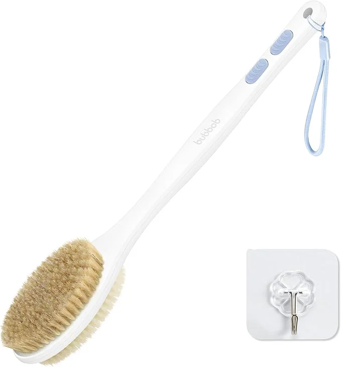 Smooth Back Scrubber for Shower with Long Handle Exfoliating Bath Brush for Body Premium Material