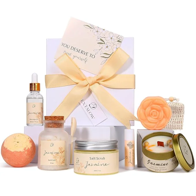 Flexible EXTALOW Spa Gifts for Women Mothers Day Gifts Jasmine Bath Gift Baskets User-Friendly