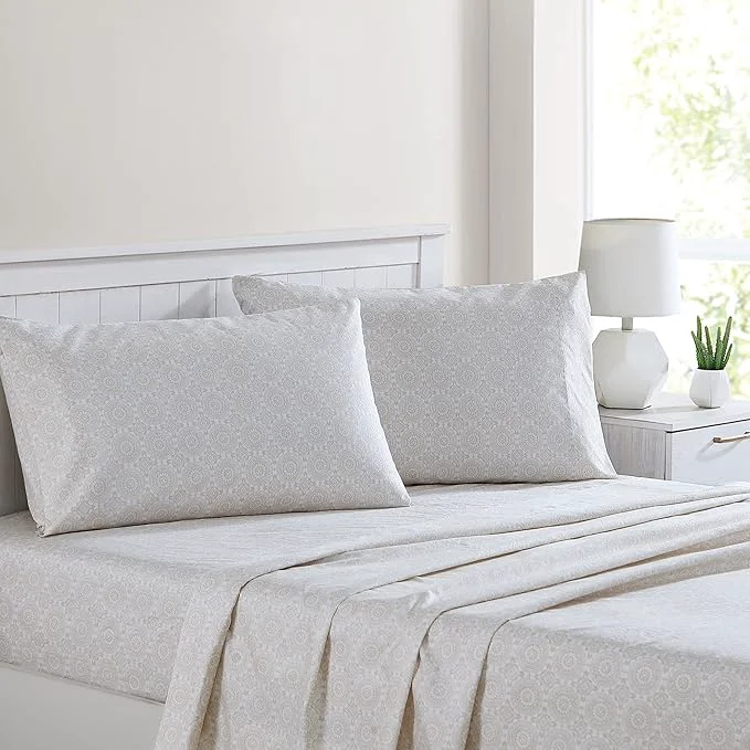 Expertly Made Modern Threads Printed 4-Piece Extra Soft Bedding Sheets amp Pillowcase Set Deep Pocket up to 16 inch Mattress Abella Cal King Reusable