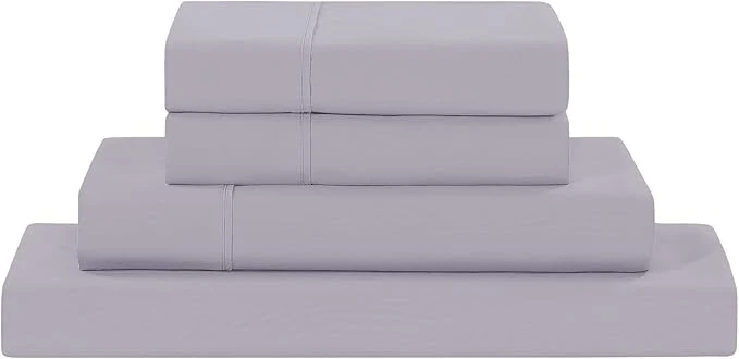 Luxury Modern Threads Soft Microfiber Solid Sheets - Luxurious Microfiber Bed Sheets - Includes Flat Sheet Fitted Sheet with Deep Pockets amp Pillowcases Lilac Marble King Effective