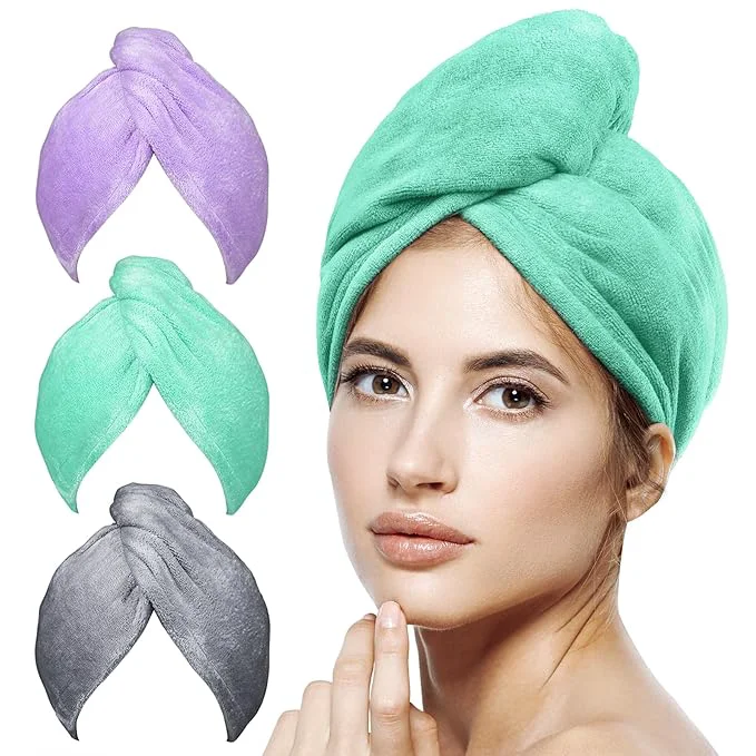 Sophisticated POPCHOSE Microfiber Hair Towel Wrap Stocking Stuffers Fine