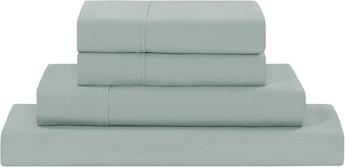 Eco-Friendly Modern Threads Soft Microfiber Solid Sheets - Luxurious Microfiber Bed Sheets - Includes Flat Sheet Fitted Sheet with Deep Pockets amp Pillowcases Smoke King Smart