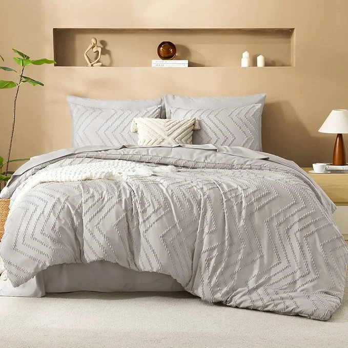Premium Litanika Linen Full Size Comforter Set with Sheets - 7 Pieces Bed in a Bag Full Boho Tufted Complete Bedding Sets with Comforter Sheets Pillowcases amp Shams High-Grade