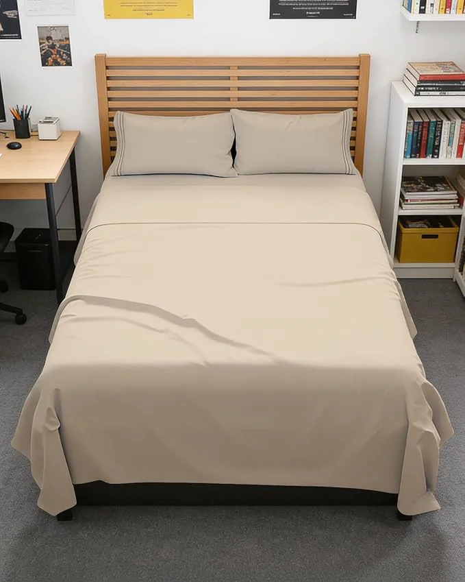 Certified Full XL Bed Sheet - 4 Piece Full XL Bed Sheets Set - Soft Breathable amp Cooling - Hotel Luxury Bedding for Women Men Kids Teens Boys amp Girls - Deep Pockets Comfy Fade and Wrinkle - Wheat Versatile