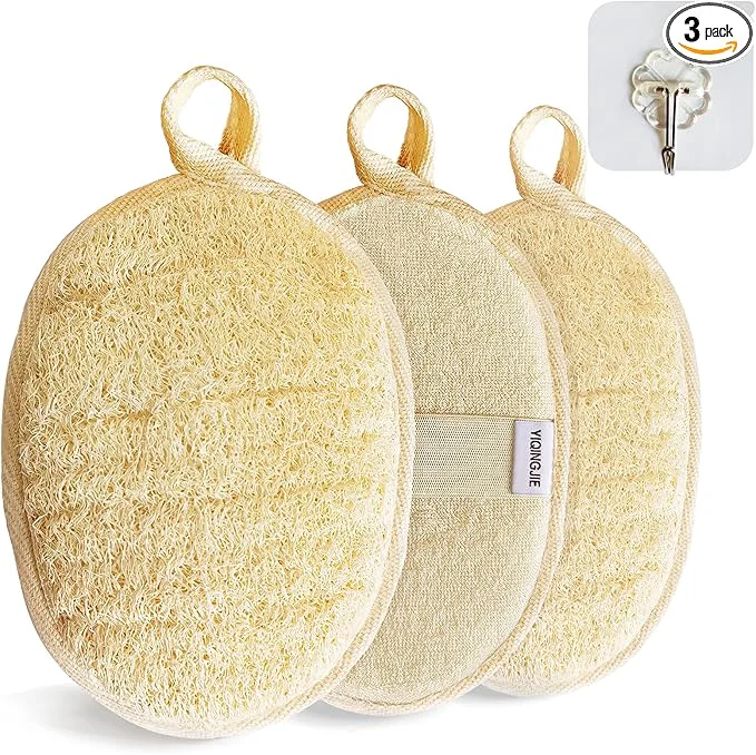 Genuine YIQINGJIE Natural Loofah Sponge Exfoliating Body Scrubber Made Proven