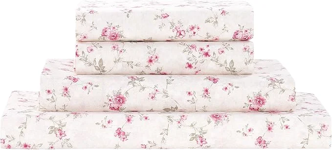 Long-Lasting Modern Threads Printed 4-Piece Extra Soft Bedding Sheets amp Pillowcase Set Deep Pocket up to 16 inch Mattress Kashmir Rose King Excellent