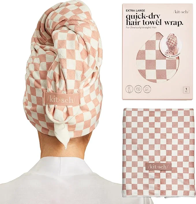 Natural Kitsch Plush Microfiber Hair Towel Wrap Clean