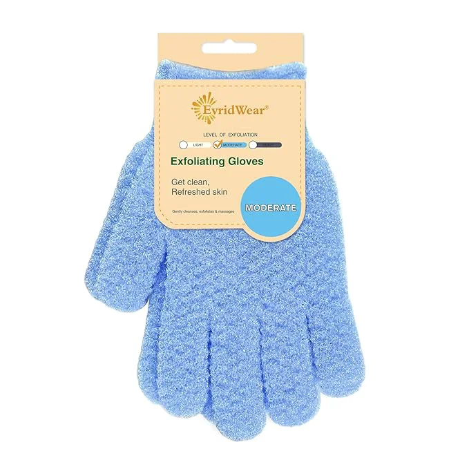Carefully Designed Evridwear Exfoliating Glove for Shower Men and Women Dual Texture Bath Body Casual