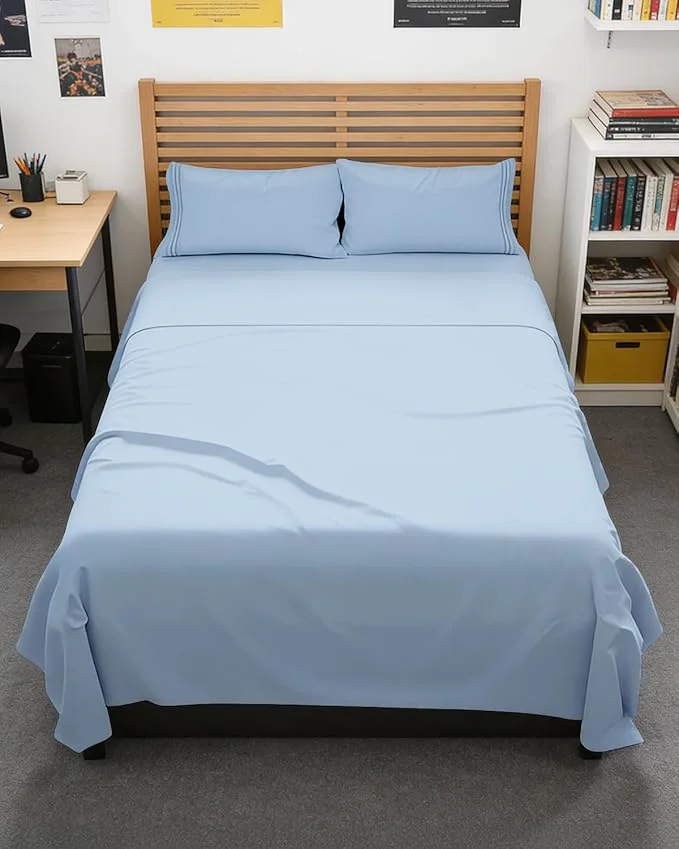Long-Lasting Full XL Bed Sheet - 4 Piece Full XL Bed Sheets Set - Soft Breathable amp Cooling - Hotel Luxury Bedding for Women Men Kids Teens Boys amp Girls - Deep Pockets Comfy Fade amp Wrinkle - Sky Blue Premium
