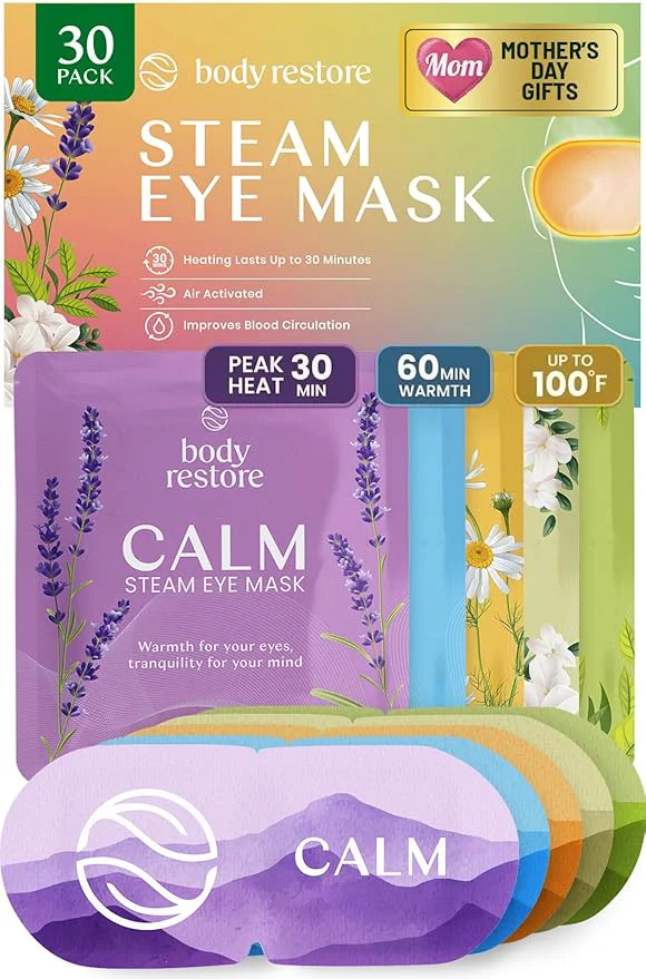 Secure Body Restore Heated Eye Mask for Dry Eyes 30 Pack – Mothers Day Gifts for Mom Elegant
