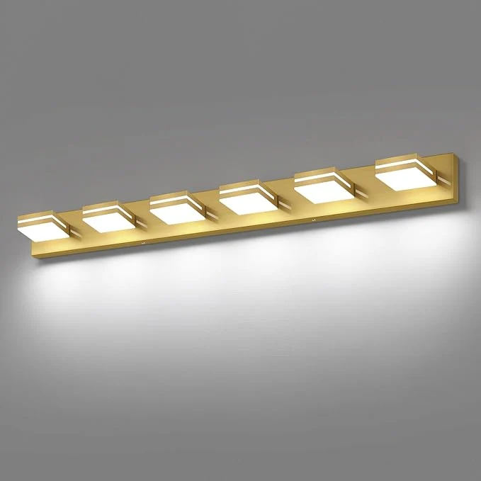 Original SineRise LED Modern Bathroom Vanity Light Fixtures Brass Modern Acrylic Artisan