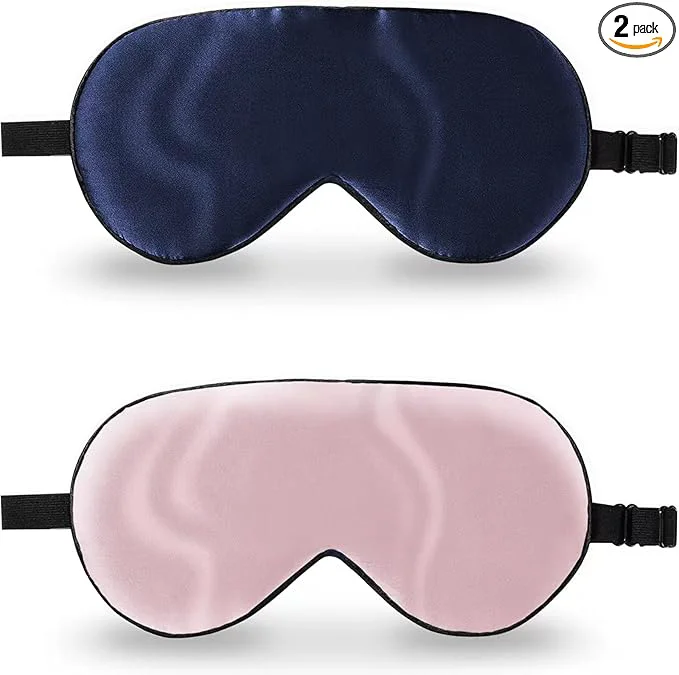 Sustainable ZIMASILK 2 Pack Natural Silk Sleep Mask Adjustable Super-Smooth Soft Eye Contemporary