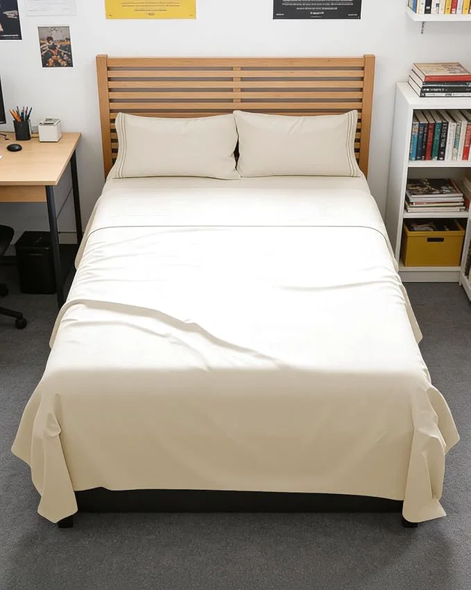 Advanced Full XL Bed Sheet - 4 Piece Full XL Bed Sheets Set - Soft Breathable amp Cooling - Hotel Luxury Bedding for Women Men Kids Teens Boys amp Girls - Deep Pockets Comfy Fade amp Wrinkle - Off White Top-Quality