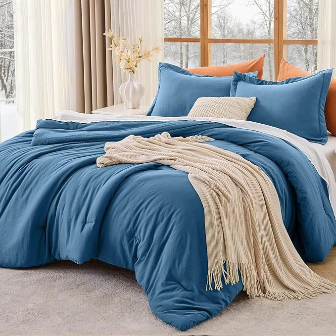 Effective MUXHOMO King Size Comforter Set All Season Ultra Soft Down Bedding - 3 Piece Lightweight Bed Set Includes 1 Comforter 104 quot x90 quot and 2 Pillow Shams 20 quot x36 quot Teal Fine