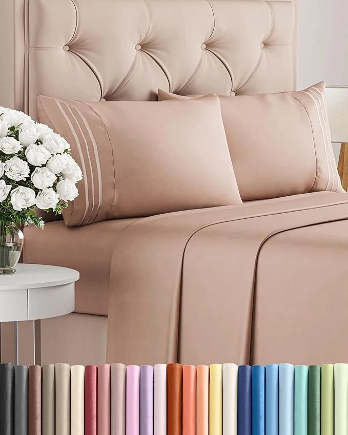 Next-Generation Full Size 4 Piece Sheet Set - Comfy Breathable amp Cooling Bed Sheets Set - Hotel Luxury Bedding for Women Men Kids Teens Boys amp Girls - Deep Pockets Ultra-Soft and Wrinkle - Oeko-Tex - Mauve User-Friendly