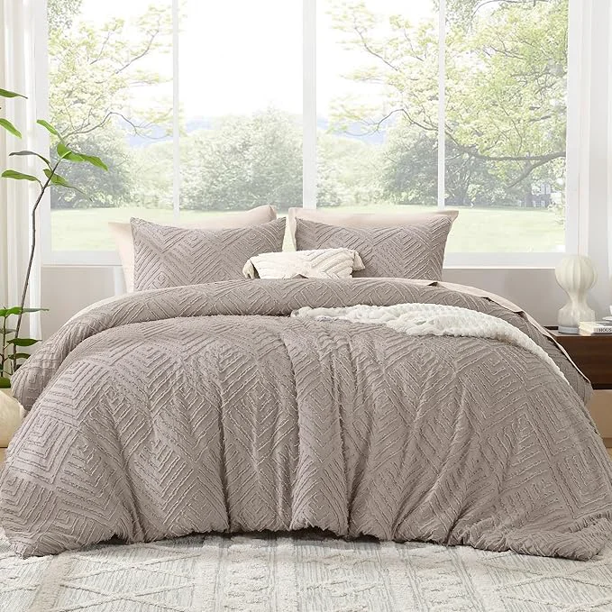 Detailed Litanika Queen Comforter Set Rose Coffee 3 Pieces Cream Tufted Boho Farmhouse Bedding Comforter Sets Lightweight Fluffy Comforter Bed Set for All Season 90x90In Comforter and 2 Pillowcases Genuine