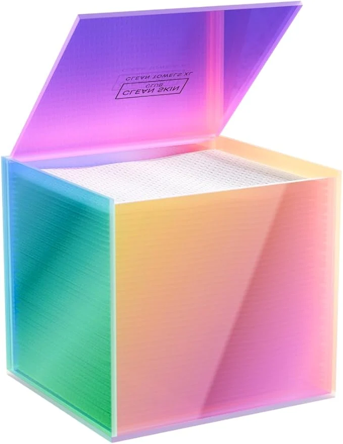 Advanced CLEAN SKIN CLUB Prism Box for Clean Towels XL – Acrylic Bathroom Storage Premium Material