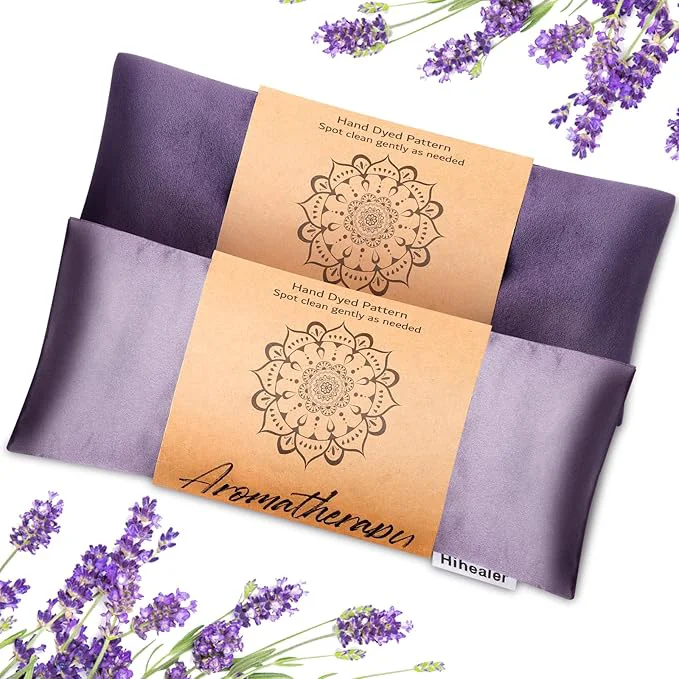 Optimized Weighted Eye Mask for Sleep Meditation Lavender Eye Pillow Heated for Headache User-Friendly