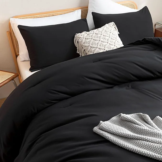 Proven ROSGONIA California King Comforter Set Black 3pcs 1 Boho Cal King Comforter amp 2 Pillowcases All Season Bedding Soft Bedspread Blanket Quilt Quality
