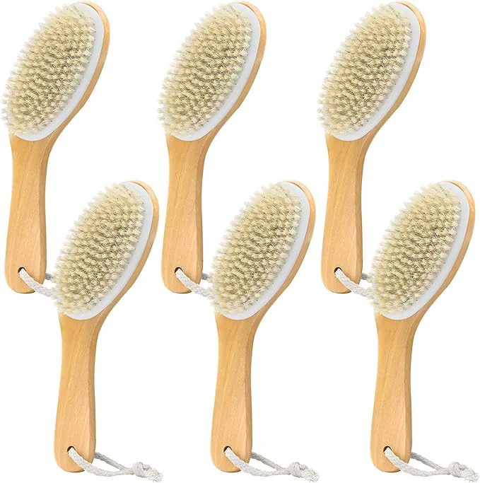 Environmentally Friendly 6 Pack Dry Brushing Body Brush Soft Natural Bristle Exfoliating Dry Brush Unique