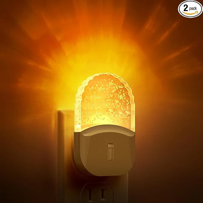Secure DORESshop Night Lights Plug Into Wall Amber Warm Night Light Dusk to Dawn Safe