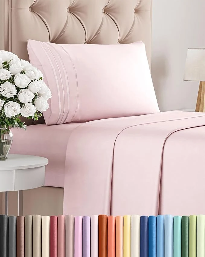 Smooth Twin XL Size 3 Piece Sheet Set - Comfy Breathable amp Cooling Bed Sheets Set - Hotel Luxury Bedding for Women Men Kids Teens Boys amp Girls - Deep Pockets and Wrinkle - Oeko-Tex - Lavender Pink Crafted