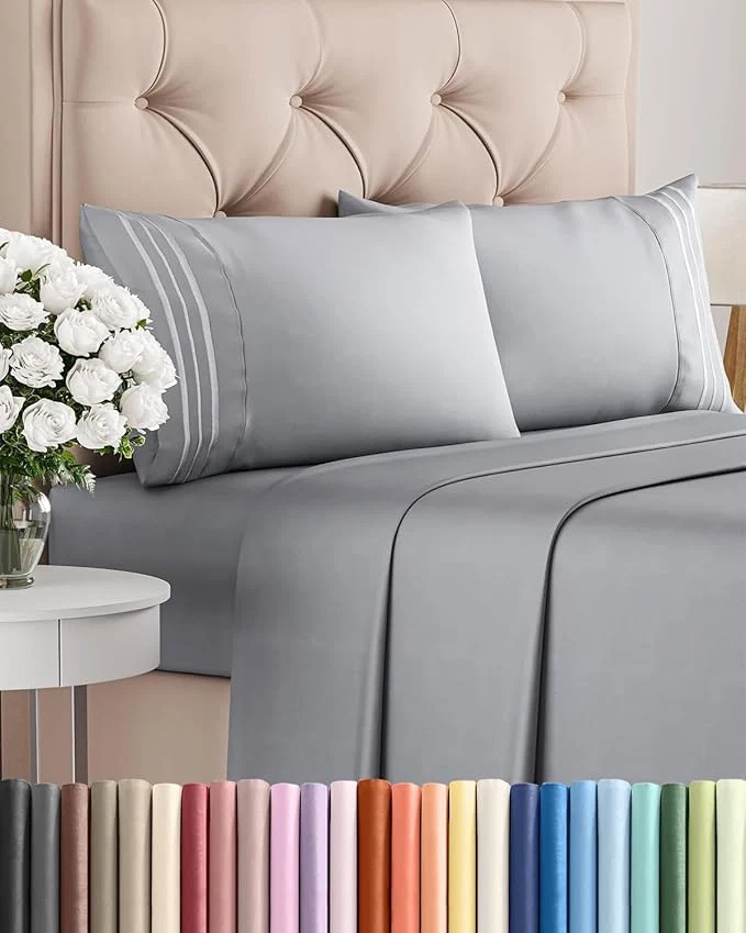 Powerful Full Size 4 Piece Sheet Set - Comfy Breathable amp Cooling Bed Sheets Set - Hotel Luxury Bedding for Women Men Kids Teens Boys amp Girls - Deep Pockets Soft and Wrinkle - Oeko-Tex - Steel Blue Fashionable