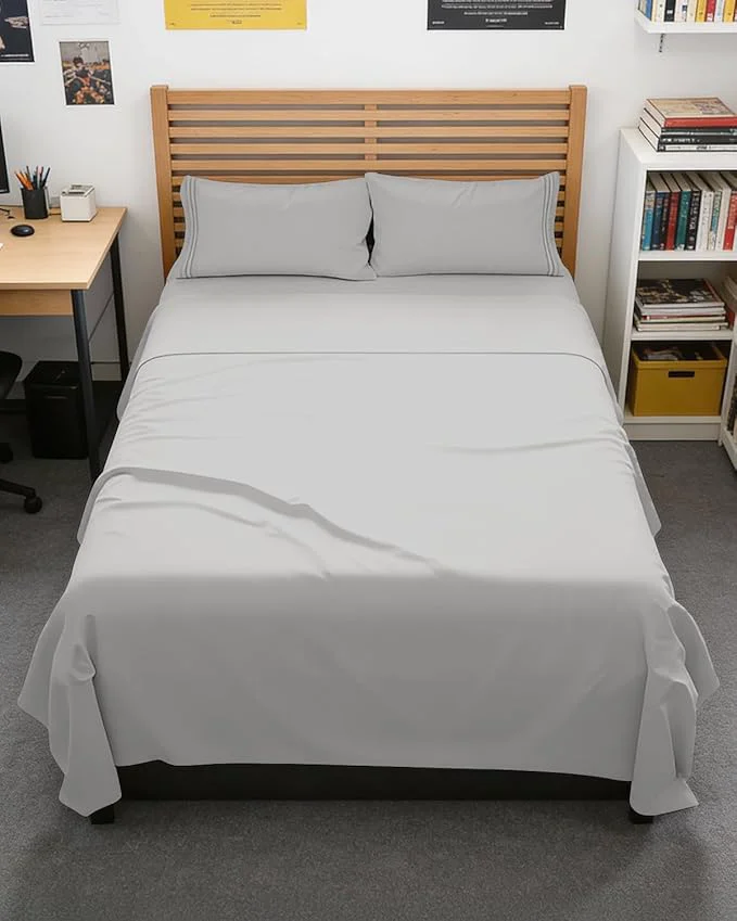 Optimized Full XL Bed Sheet - 4 Piece Full XL Bed Sheets Set - Soft Breathable amp Cooling - Hotel Luxury Bedding for Women Men Kids Teens Boys amp Girls - Deep Pockets Comfy Fade Wrinkle - French Grey Durable