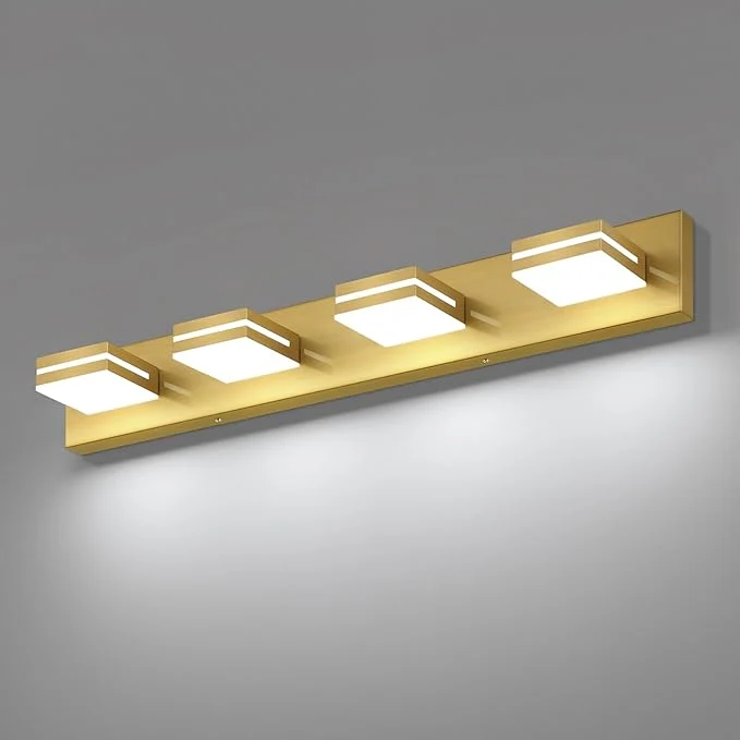 Expertly Made SineRise LED Modern Bathroom Vanity Light Fixtures Brass Modern Acrylic Innovative