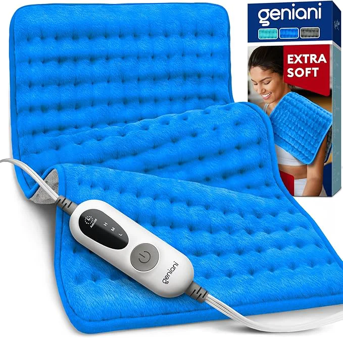 Prestigious GENIANI Electric Heating Pad for Back Pain Cramps Relief Electric Throw Green