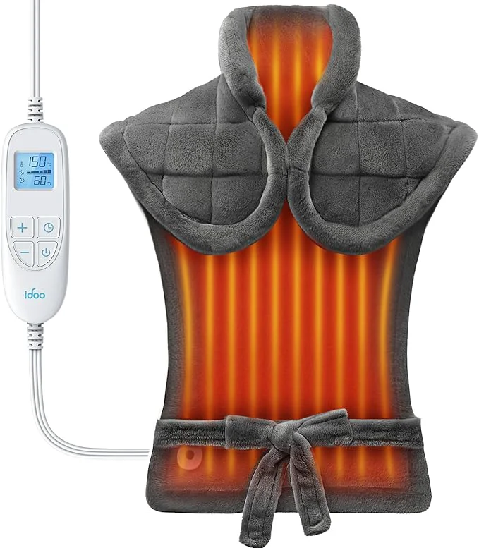 Elite iDOO Heating Pad for Neck and Shoulders and Back for Pain Relief Mothers Day Professional