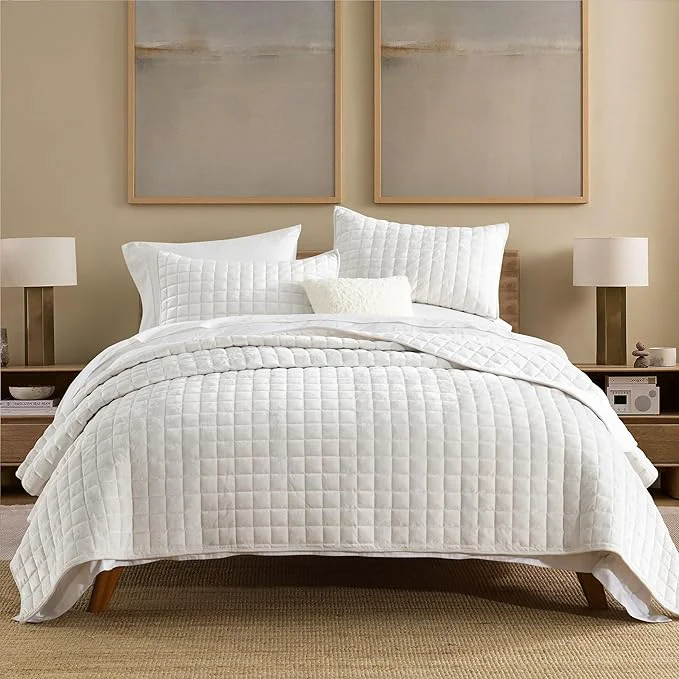 Refined Secgo King Comforter Set for Bed - Velvet Quilts King Size Black Bedspreads 98 106 Inch with 2 Pillow Shams Patchwork Reversible Lightweight Bedding Environmentally Friendly