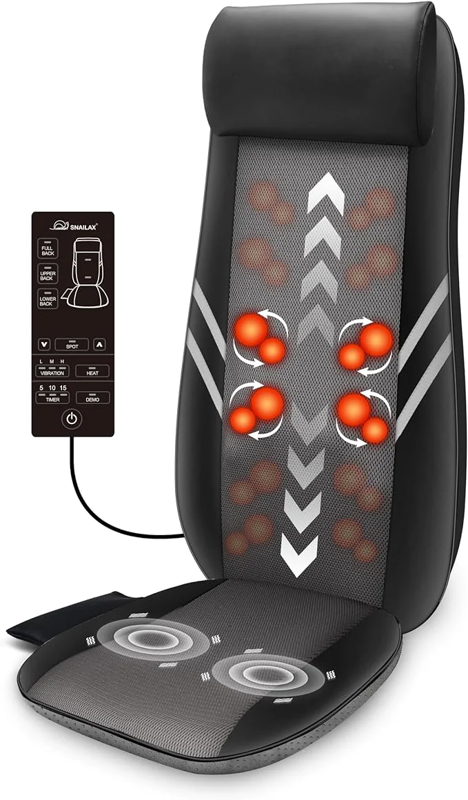 Trusted Snailax Back Massager with Heat Shiatsu Massage Seat Cushion 8 Flexible Nodes User-Friendly