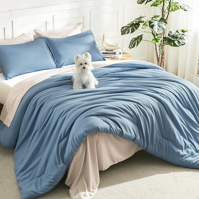 Original Litanika Twin XL Comforter Set Dusty Blue - 2 Pieces Extra Long Bed Set for College Dorm All Season Bedding Set for Girls and Boys Professional