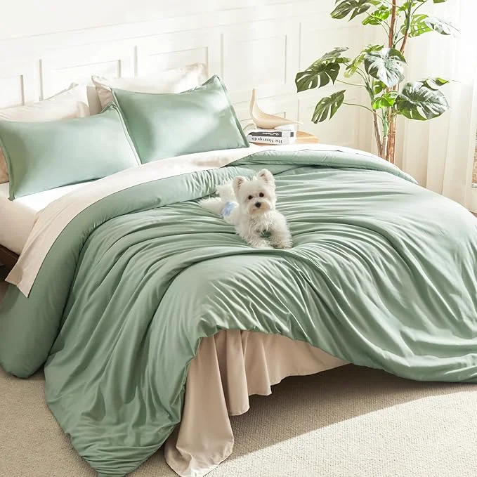 Expertly Made Litanika Twin XL Comforter Set Sage Green - 2 Pieces Extra Long Bed Set for College Dorm All Season Bedding Set for Girls and Boys Carefully Designed