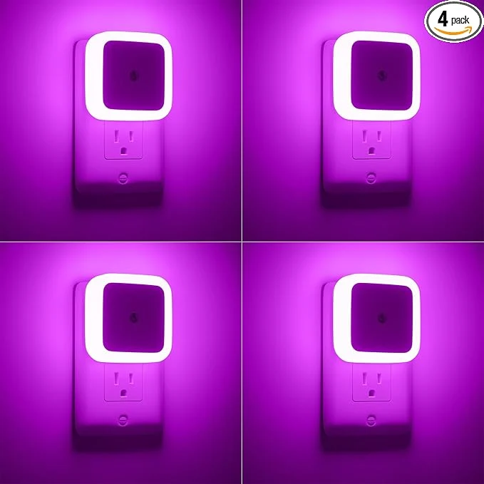 Natural Sujeet Night Light Night Lights Plug into Wall 4-Pack Dusk to Dawn Night Lamp Lightweight