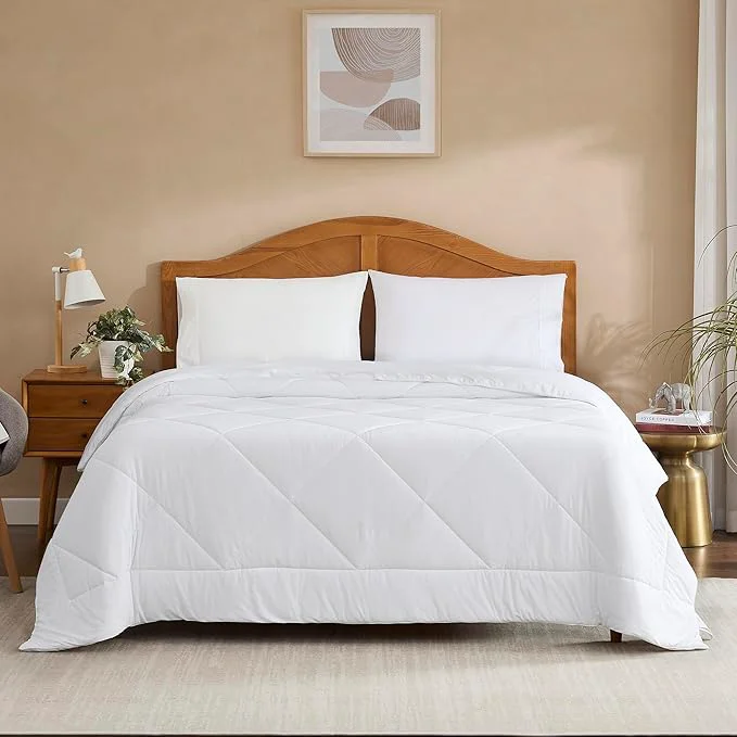Consistent Oversized Cooling Comforter Twin Twin XL – Reversible Diamond-Quilted Comforter for College Dorms – Lightweight Breathable Bed Blanket for Hot Sleepers Night Sweats amp College Students White Classic