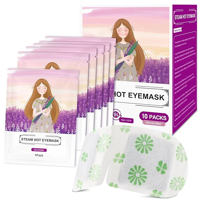 Comfortable 10 Packs Steam Eye Mask Lavender Steam Eye Masks Disposable Self-Heating Luxury