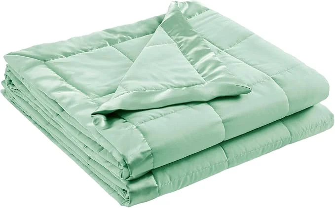 Premium Material Madison Park Windom Down Blanket Premium 3M Scotchgard Moisture Wicking Treatment Lightweight and Soft Bed Cover For All Season Satin Trim Seafoam King High-Grade