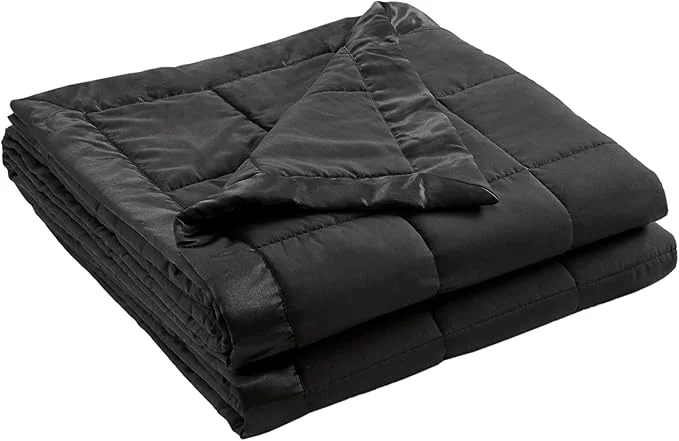 Reusable Madison Park King Size Blanket Ultra-Soft Microfiber King Size Box Quilting with Satin Binding All Season amp Lightweight King Summer Blanket for Bed Couch amp Sofa King Balck Solid