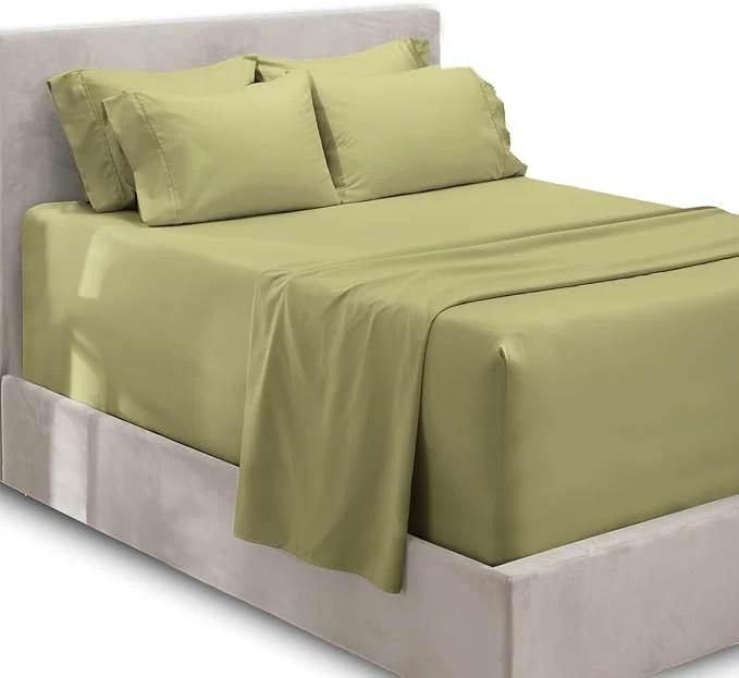 Trusted Hearth amp Harbor Extra Deep Pocket King Size Sets - Fits Mattress 18-24 Inches Deep - Extra Deep Pocket Sheets - 6 Piece King Size - Sage Efficient