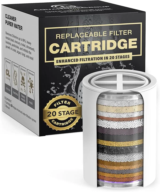 Natural AquaHomeGroup 20 Stage Shower Filter Cartridge Contemporary