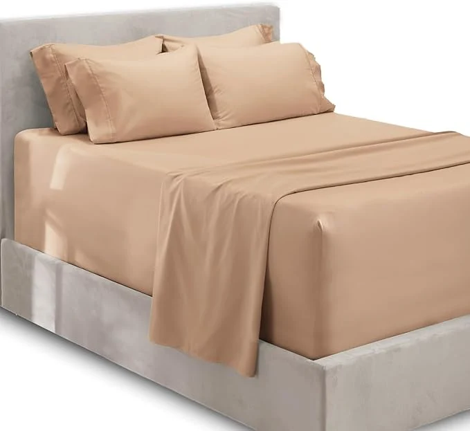 Proven Hearth amp Harbor Extra Deep Pocket Sheets - Fits Mattress 18-24 Inches Deep - Extra Deep Pocket Twin XL Sheets Sets - 4 Piece Twin XL Size - Taupe Luxury
