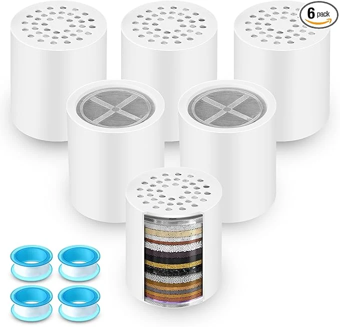 Top-Quality 6 Pack 20 Stage Shower Filter Cartridge Shower Head Filter Refill Convenient