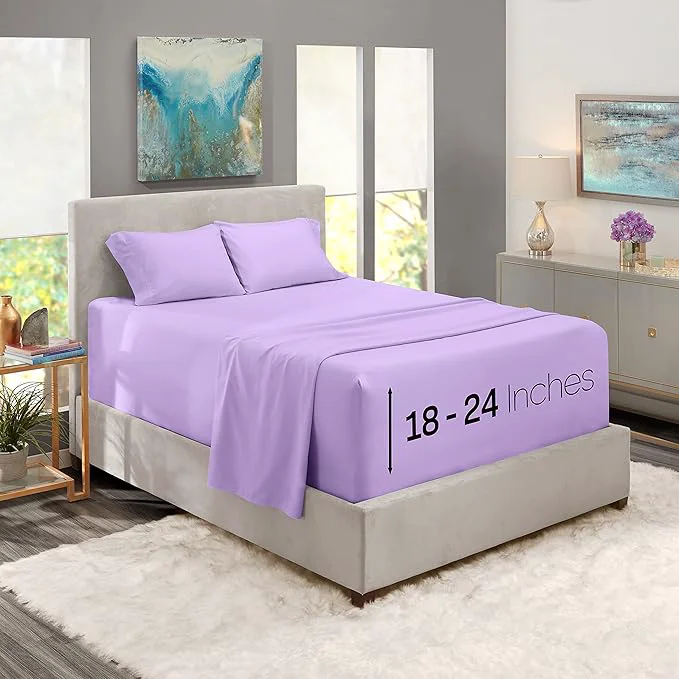 Smooth Nestl Sheets - Twin Size Soft Premium Microfiber Extra Deep Pocket 3 Piece Lavender Safe