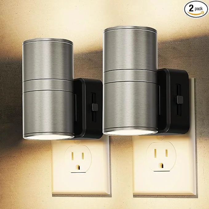 Outstanding L LOHAS LED Night Light Dimmable Night Lights Plug into Wall Metal-Shade Efficient