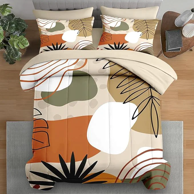 Innovative Comforter Set Queen Size Leaves Flower Summer 7 Pcs Bedding for Kids and Adults Spring Leaf Floral Bed Sheet Sets with Fitted Sheet 2 Pillowcase amp 2 Sham for Bedroom Bed Decor Specialty
